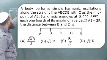 A body performs simple harmonic oscillations along the straight line ABCDE with C as the mid-point