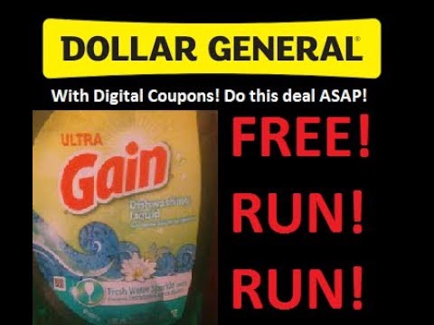 Dead Deal Run FREE Gain Dish Soap @ Dollar General With Digital Coupons