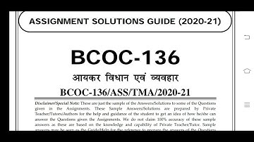 BCOC 136 Ignou Solved Assignment