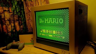Gaming on CRT | Switch 240p Composite | Dr.Mario [Gameboy] | Hitachi Cube CRT TV