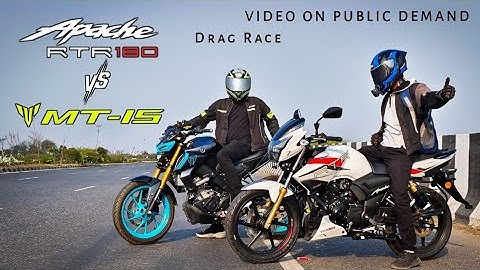 TVS Apache RTR 180 and MT15 Drag Race: Who Will Win?@KSCVlogs 