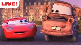 🔴 LIVE! 24 HOURS Pixar Cars NEW Livestream! 🚘 | Cars on the Road, Cars Toon & MORE! |  @disneyjr