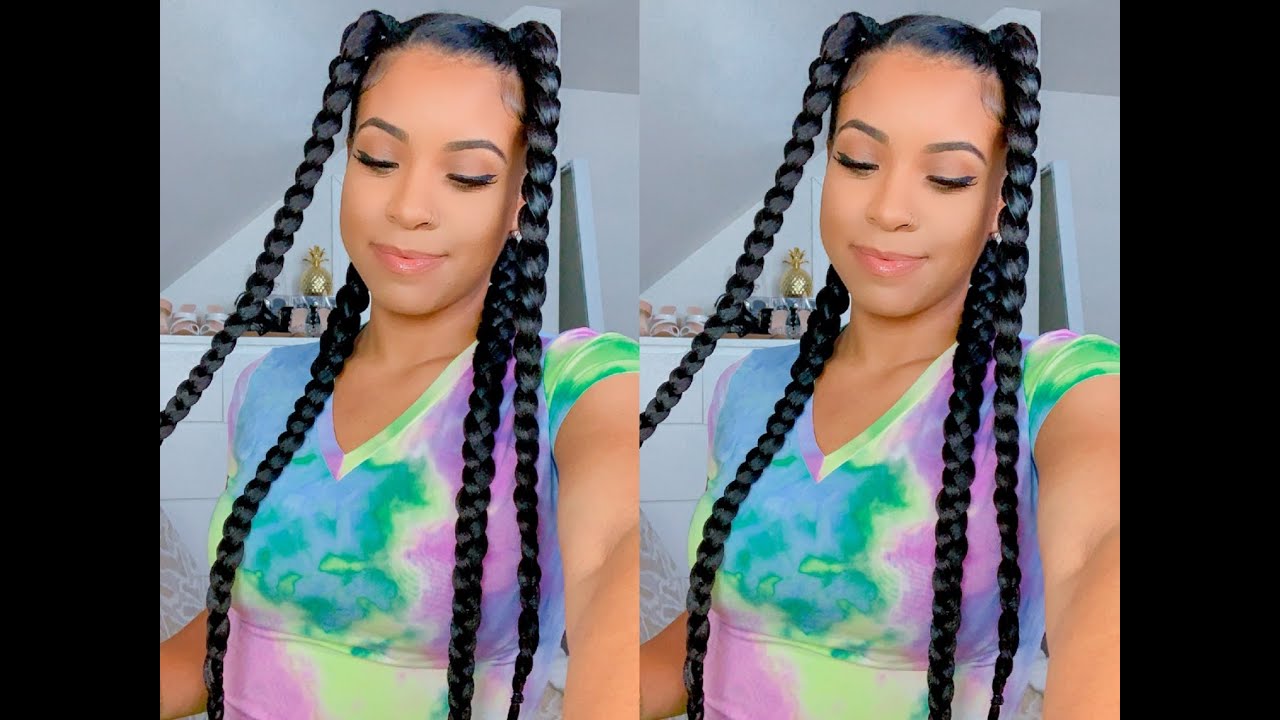 4 Jumbo Braids (EASY) 💁🏻‍♀️Freetress Synthetic Pre-Stretched