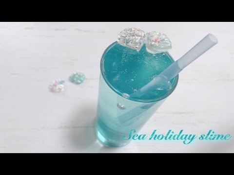 【ASMR】?海の休日?*?クリアスライム? Sea holiday slime 슬라임 【音フェチ】