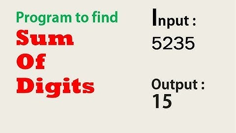 Program to find sum of digits of a number