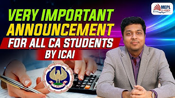 Important Announcement By ICAI For All CA Students | Mohit Agarwal