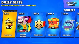 😛AMAZING DAILY GIFTS STREAK IS HERE??!!🤯🎁 COMPLETE NEW FREE REWARDS✅😎 | Brawl Stars/CONCEPT