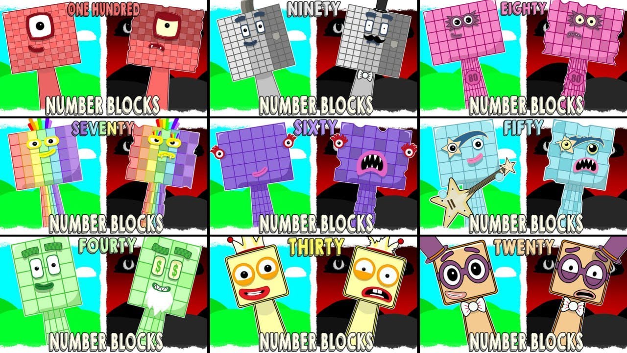 My Sprunki OC: NumberBlocks 100 to 10 (From HUNDRED, NINTY, EIGHTY, SEVENTY, SIXTY, FIFTY, FOURTY  )