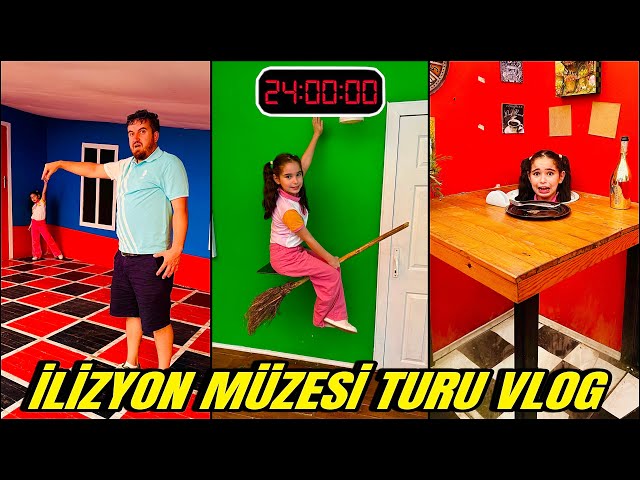 ELİF SİNEM İLİZYON MÜZESİNDE 24 SAAT VLOG !! TUHAF ŞEYLER VAR!! class=