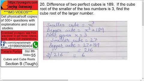 IMO Video Std 8 Cubes and Cube Roots #shorts20