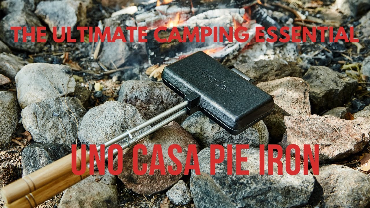 Uno Casa Cast Iron Pie Iron - Campfire Pie Iron Sandwich Maker with Detachable Handles, Camping Mountain Pie Iron - Pre-Seasoned Cast Iron Camp Cooker