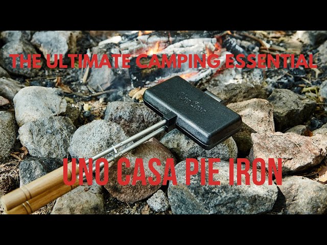 Uno Casa Cast Iron Pie Iron - Campfire Pie Iron Sandwich Maker with Detachable Handles, Camping Mountain Pie Iron - Pre-Seasoned Cast Iron Camp Cooker