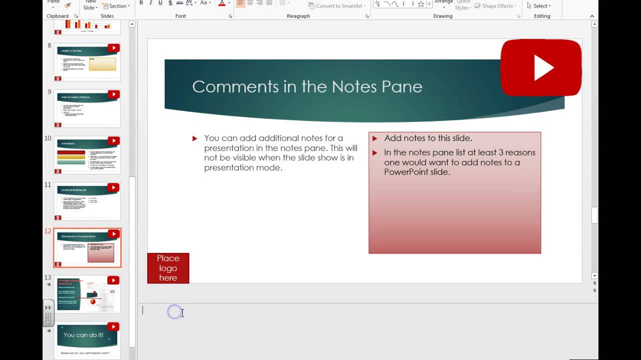 PPT Notes Pane In PowerPoint YouTube