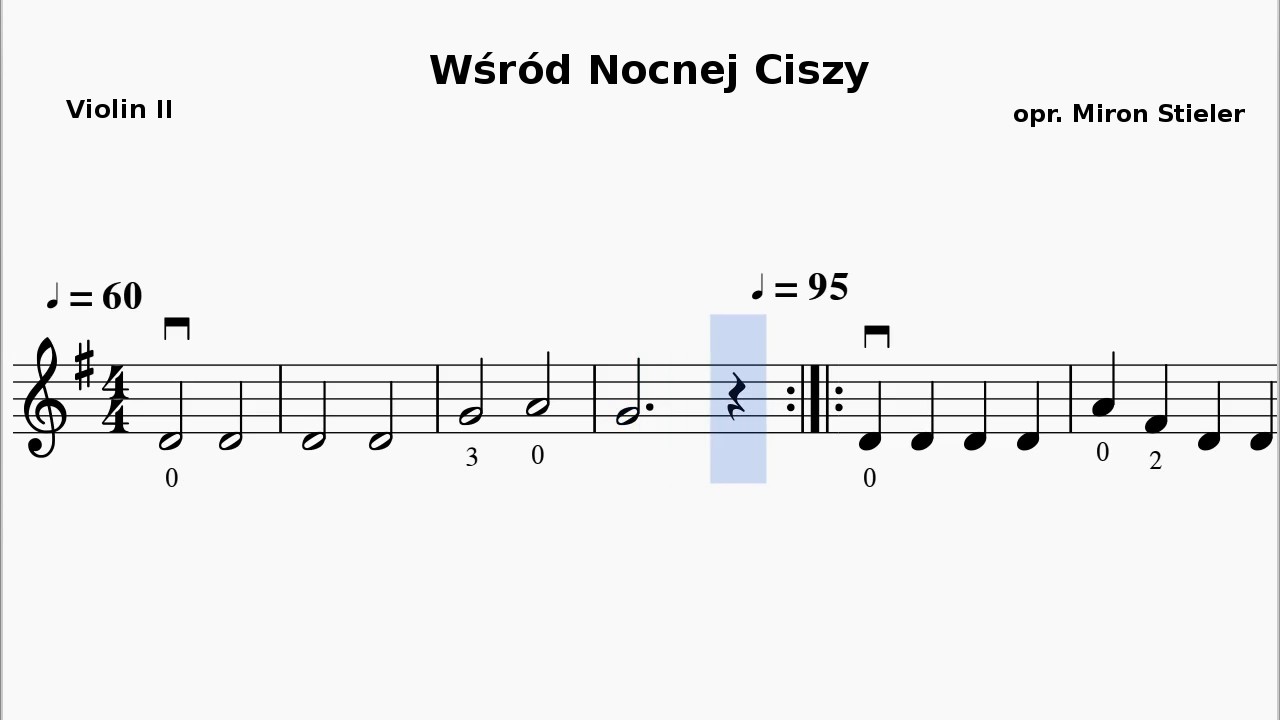 Wśród Nocnej Ciszy Violin II (kwartet skrzypcowy dla