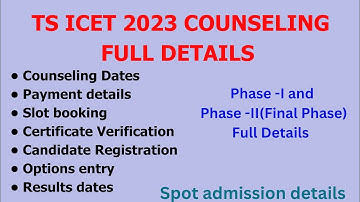 TS ICET 2023 Counseling full details