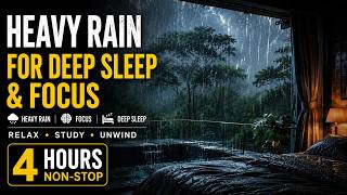 4 Hours Heavy Soft Rain & Distant Thunder | Cozy Jungle Cabin Sound Machine for Sleep screenshot 3