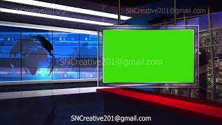News TV Studio Set 34   Virtual Green Screen Background Loop