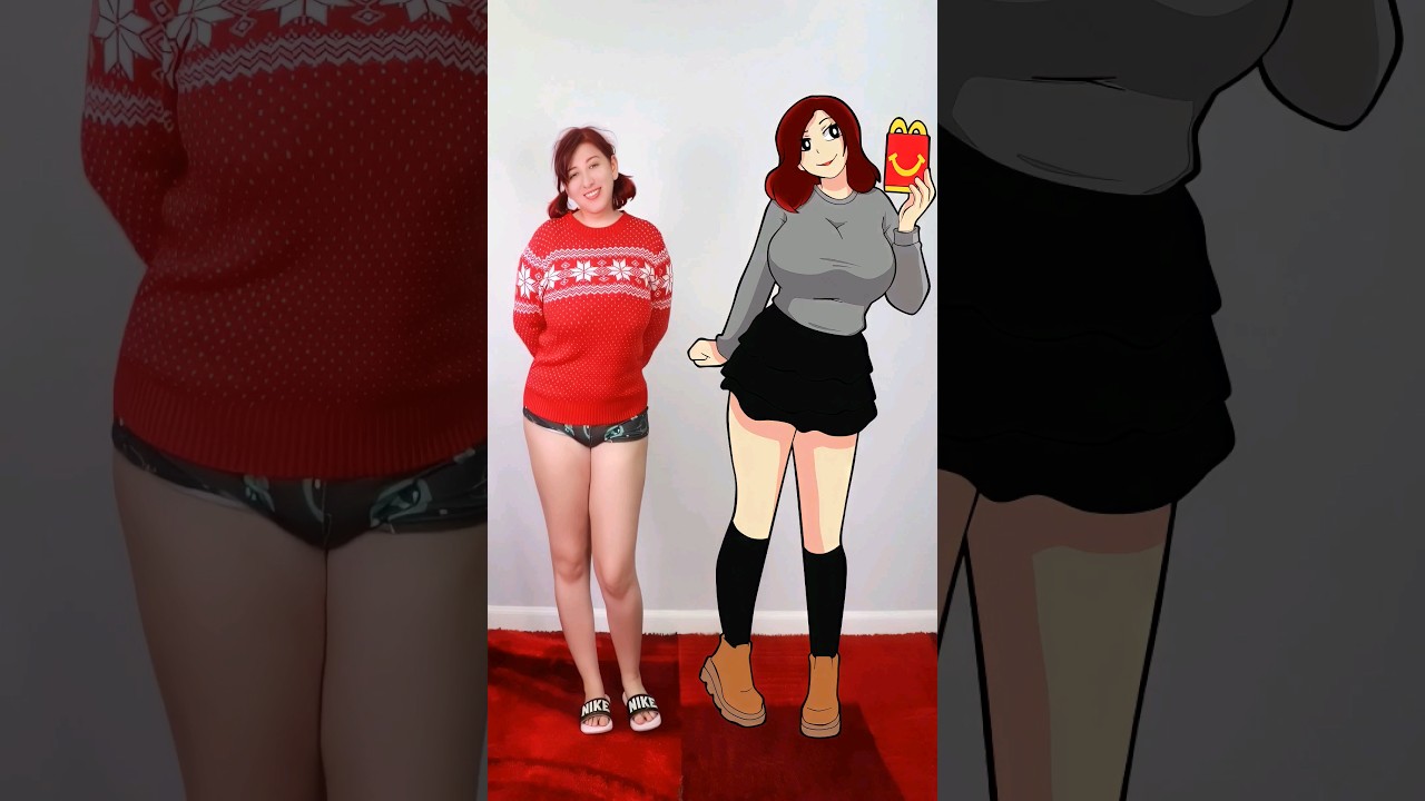 🍔 McDonald Mommy 2D VS 3D #cosplay