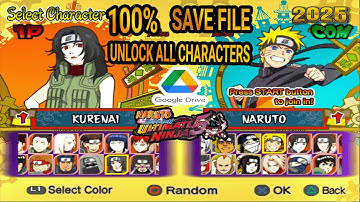 Naruto Ultimate Ninja 5 💥 Unlock All 62 Characters & Items 🎮 - 100% Save Data Download & Location