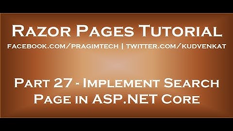 Zoekpagina implementeren in ASP NET Core
