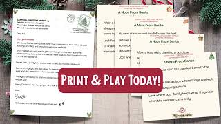 Details Printable Christmas Morning Scavenger Hunt with Editable Letter from Santa News