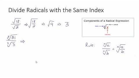 Dividing Radicals with the Same Index