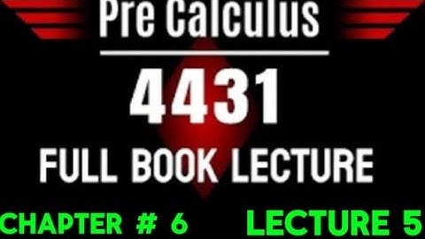AIOU BS 4431,9467 I Pre CalculusI I Full Course I Chapter  6  lecture 5