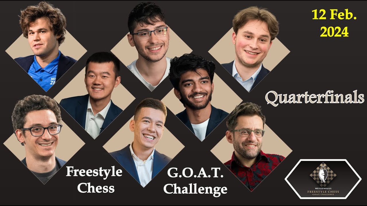 Freestyle Chess G.O.A.T. Challenge Quarterfinals Magnus, Fabi, Ding