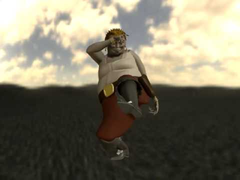 Fat Women Model Mocap kick 3D