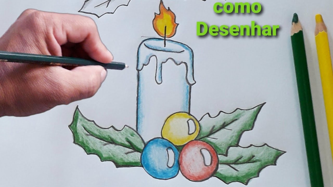 Desenhos de velas para colorir com as crianças no Natal
