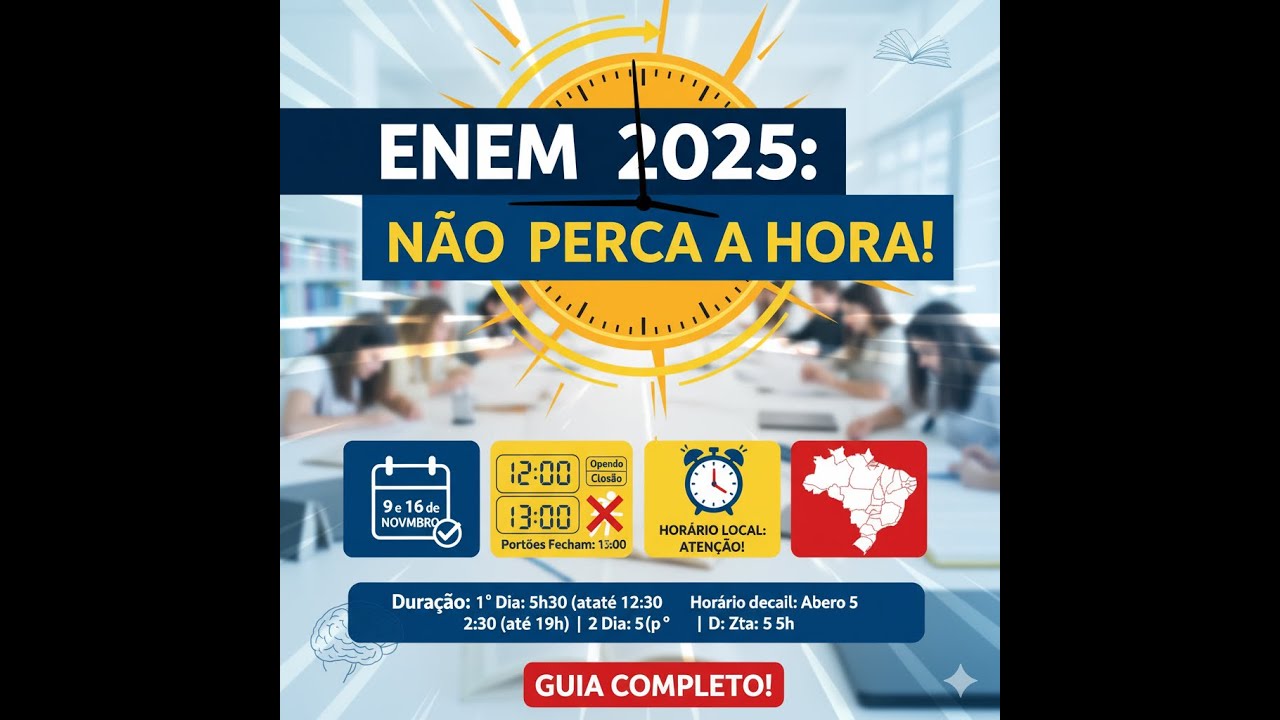 Que horas FECHA O PORTÃO do ENEM 2025? Regras de SAÍDA e Duração TOTAL ...