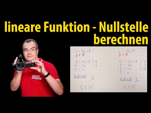 Lineare Funktion - Nullstelle Berechnen | Lehrerschmidt