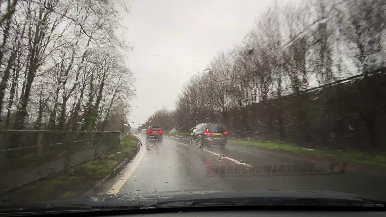 Driving home in Storm Dennis UK / ASMR in the Car / Rain / Wipers