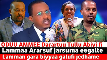 OMN ODUU: Daraartuu Tulluu Jaarsummaa Dr Lammaa fi Abiyi Gudduu// Tokkummaa jeneraalota Oromoo// Od