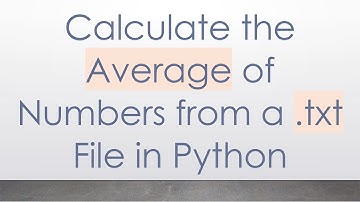 Calculate the Average of Numbers from a .txt File in Python