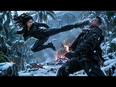 Frost Showdown・Tough Female Agent One-on-One Fight With Giant Man On Snow・8K Ultra HD