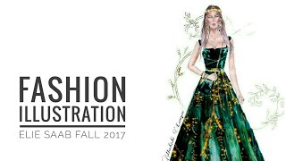 Fashion Illustration/Elie Saab Fall 2017