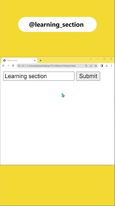 Input and Submit button - HTML & CSS | Learning Section - YouTube