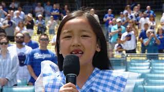 Malea Emma Sings the National Anthem at Dodger Stadium