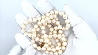 Vidéo: Collier choker en perles de culture du Japon avec fermoir en or jaune 18 Cts.
