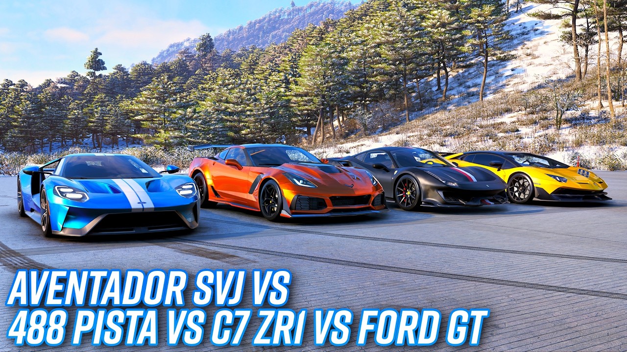Lamborghini Aventador SVJ vs Ferrari 488 Pista vs Corvette C7 ZR1