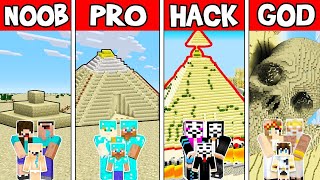 Minecraft: SAND DESERT HOUSE BUILD CHALLENGE - NOOB vs PRO vs HACKER vs GOD in Minecraft Animation