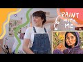★February Studio Vlog★ Painting Backgrounds, Making Notebooks &amp; Stickers, Lots of Snow