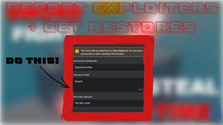 How To Report Exploiters In Sword Fight and Steal Time.
