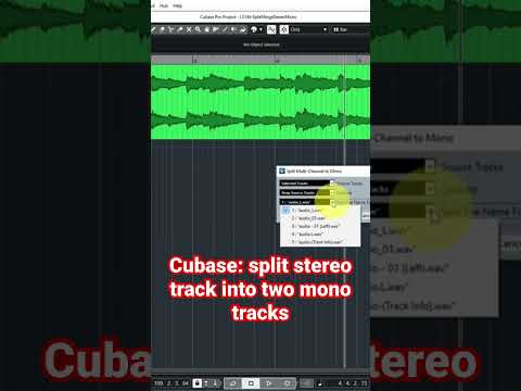 Cubase: Split stereo track into two mono tracks (#shorts)