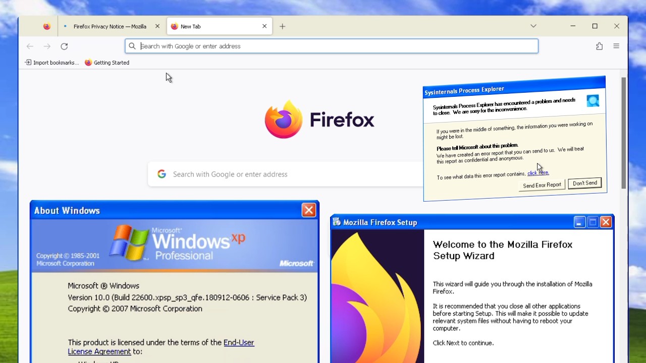 Running modern applications on Windows XP