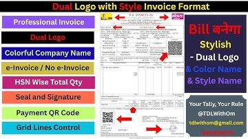 Tally Style Invoice With Dual Logo and Colorful Company Name | Make Style Invoice in Tally