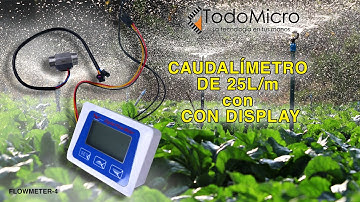CAUDALIMETRO de 25L/m con medidor de temperatura y Display Digital. Usos y aplicaciones.