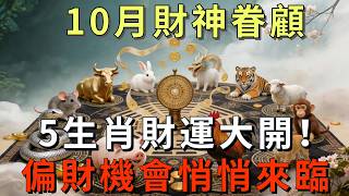 10月這5生肖財運大開！財神眷顧，偏財機會悄悄來臨 #十二生肖 #生肖運勢 #財運#傳統#命理#運程