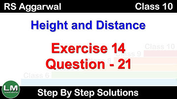 Height and Distance | Class 10 Exercise 14A Question 21 | RS Aggarwal | Learn Maths